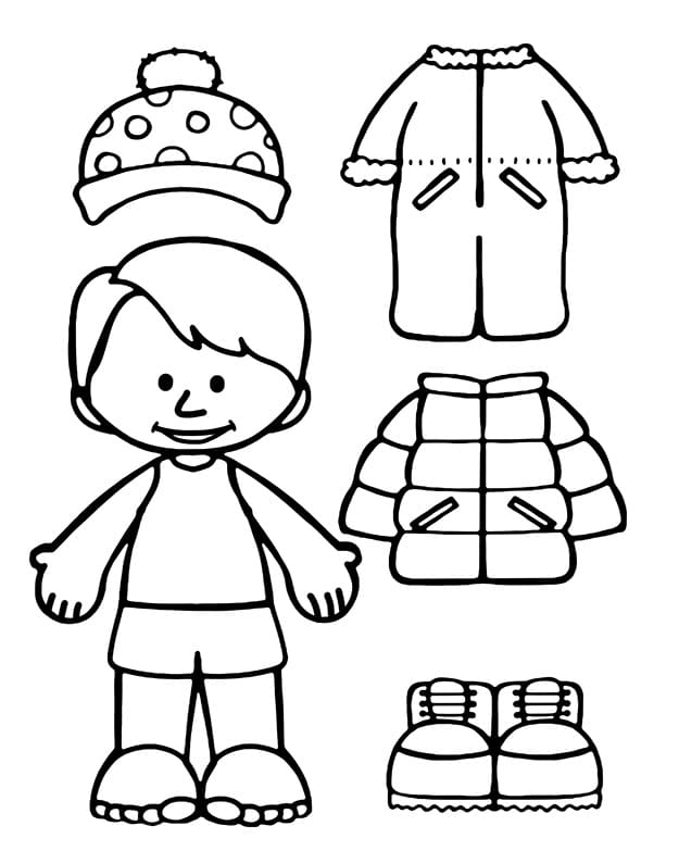 Desenho deMenino e Roupas para colorir