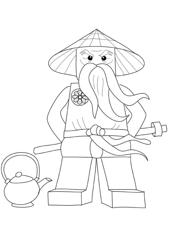 Desenho de Mestre Wu de Lego Ninjago para colorir