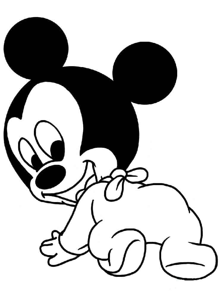 Desenho deMickey Bebê Disney para colorir