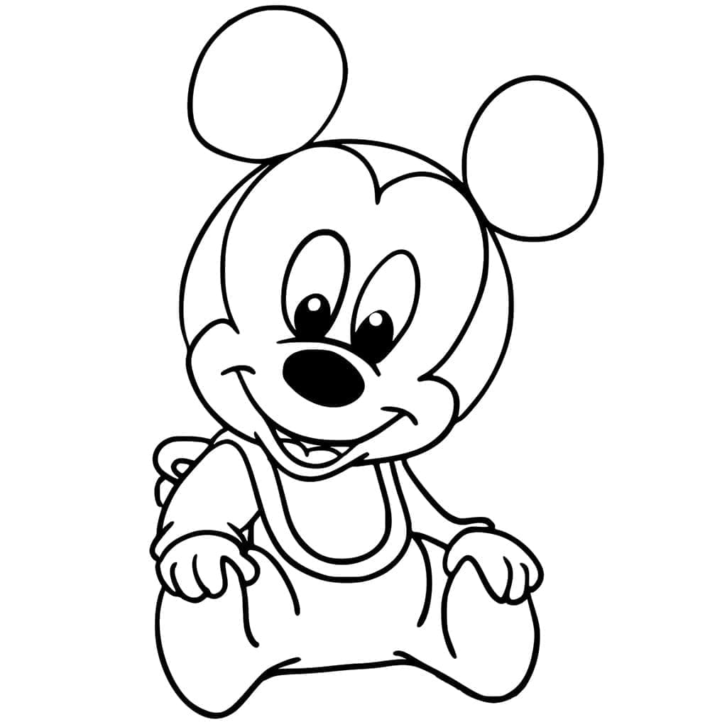 Desenho deMickey Mouse Bebê Disney para colorir