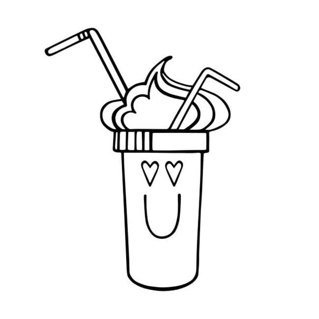 Desenho deMilkshake Fofo para colorir