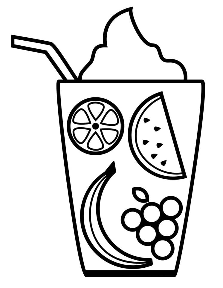 Desenho deMilkshake de Frutas para colorir