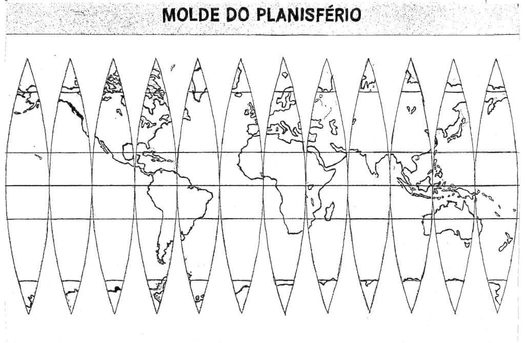 Desenho deMolde do Planisfério para colorir