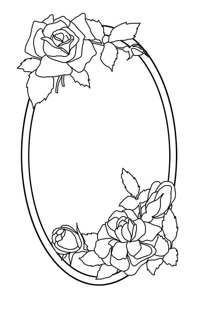 Desenho deMoldura de Flores para colorir