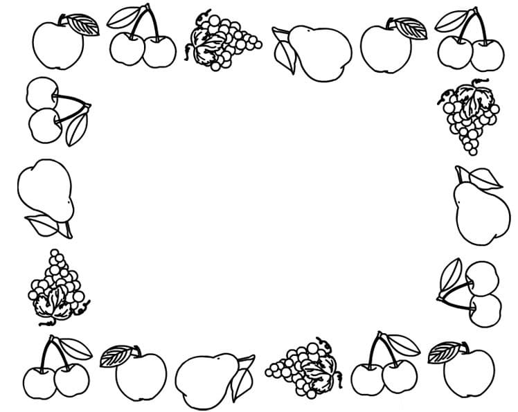 Desenho deMoldura de Frutas para colorir