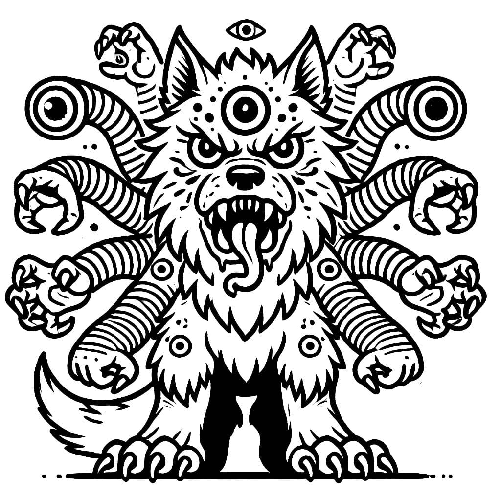 Desenho de Monstro Lobo para colorir