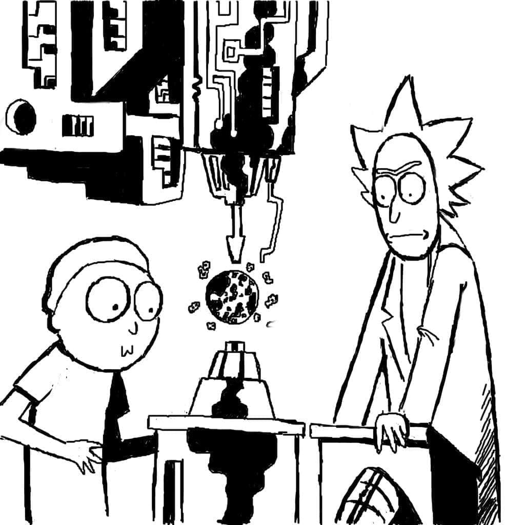 Desenho deMorty Smith e Rick Sanchez para colorir