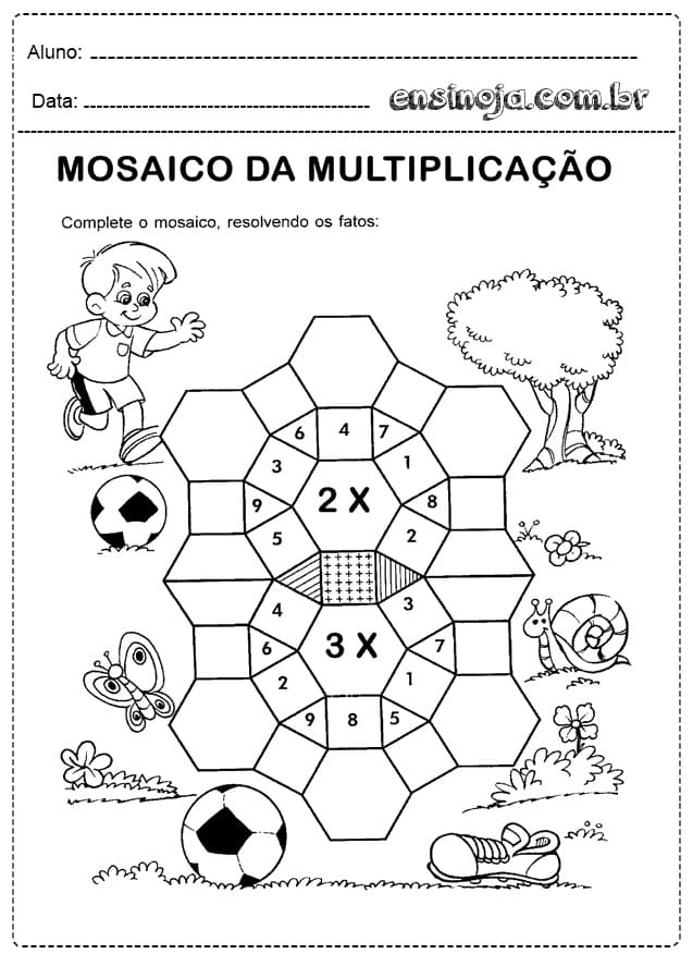 Desenho deMosaico da Multiplicação para colorir