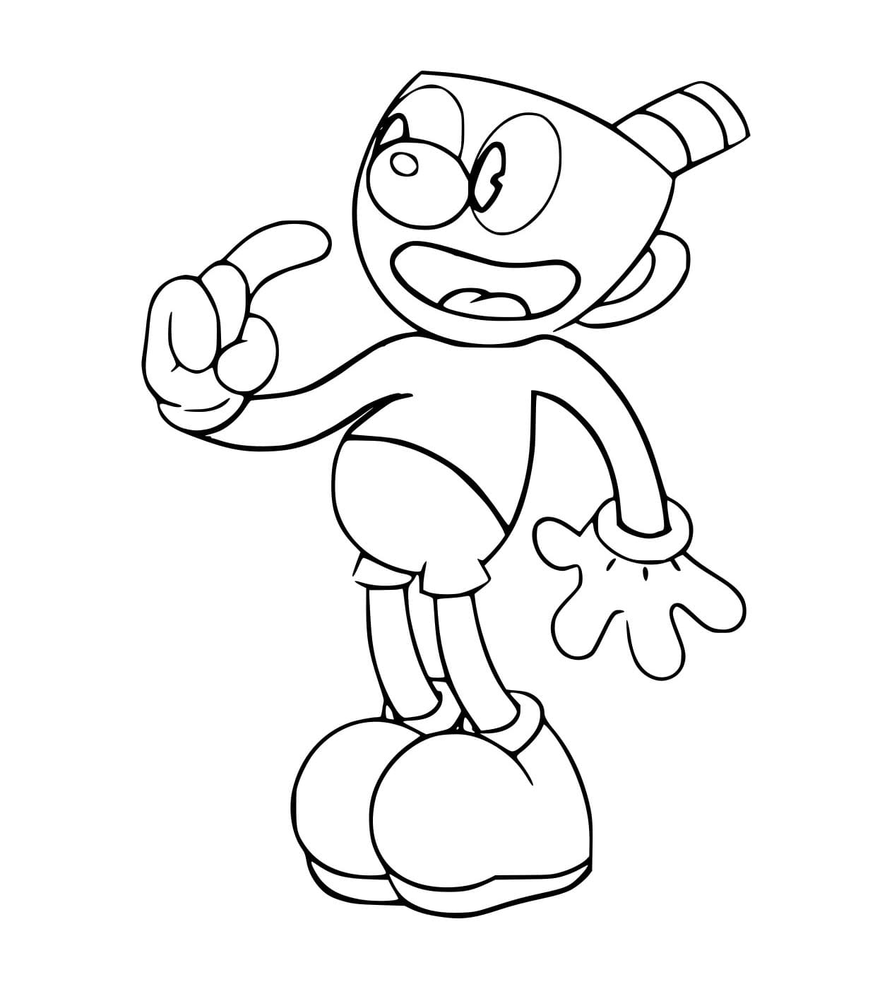 Desenho deMugman Fala De Cuphead para colorir