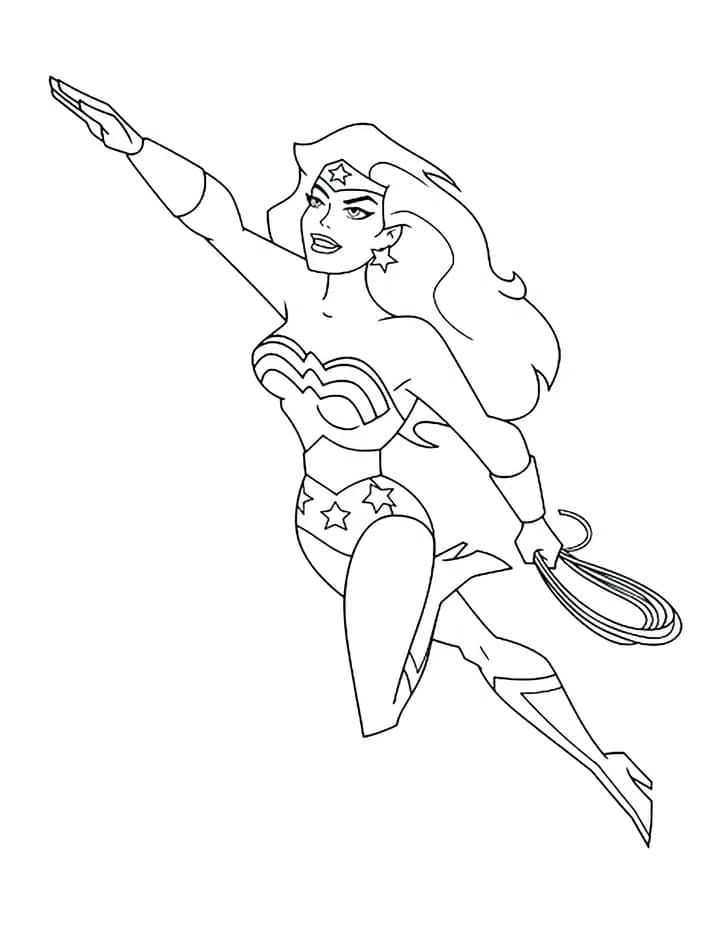 Desenho deMulher Maravilha de DC Comics para colorir