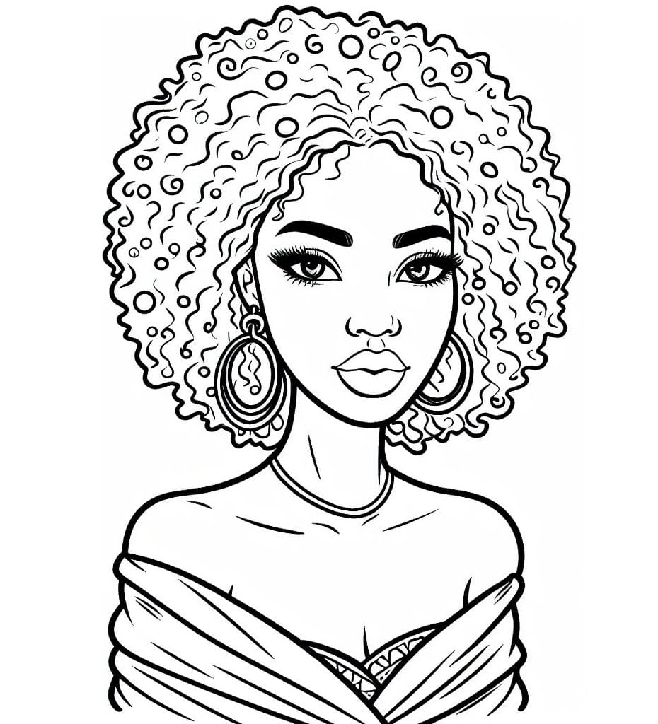 Desenhos de Mulher Negra para colorir