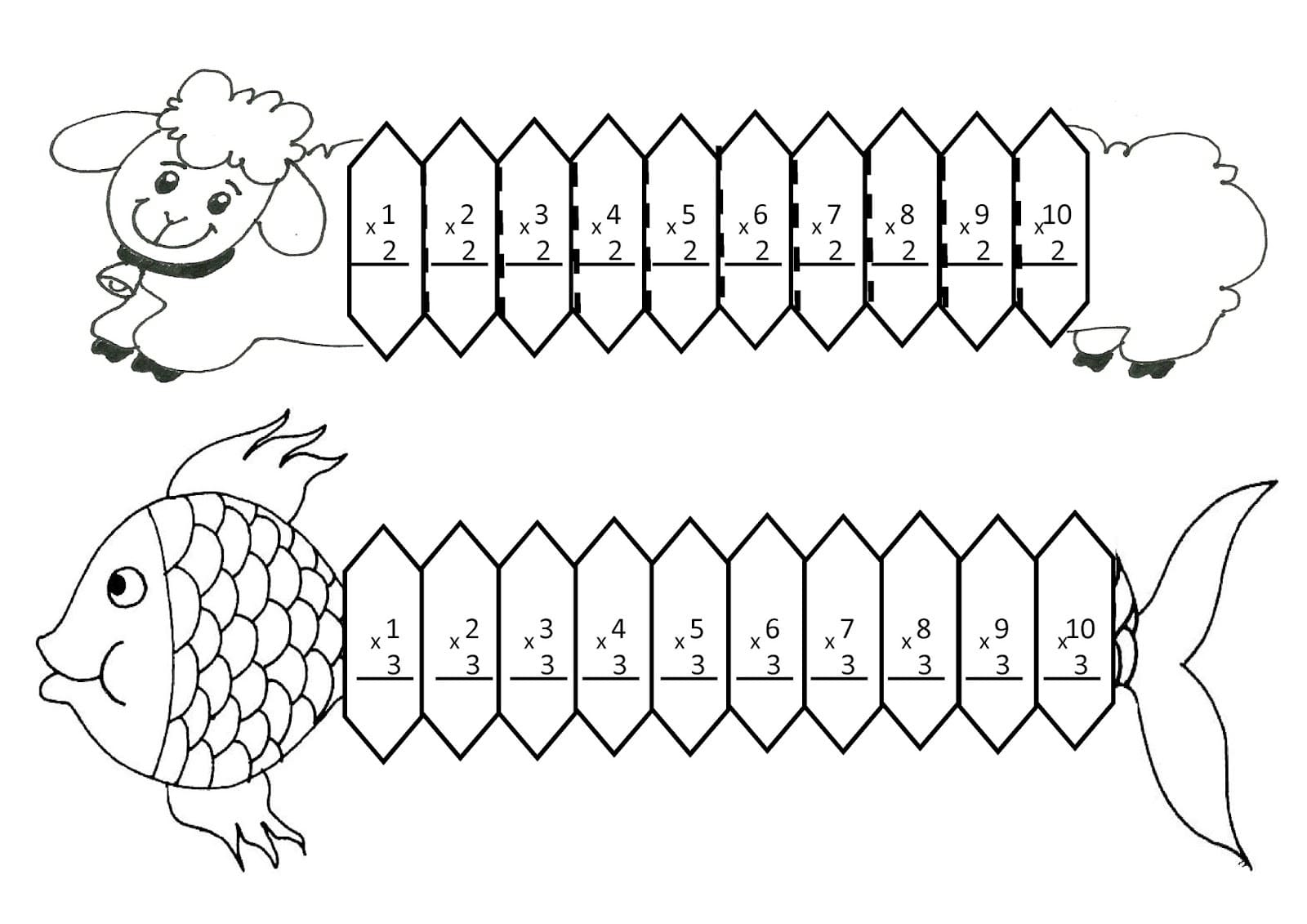 Desenho deMultiplicação Matemática para colorir