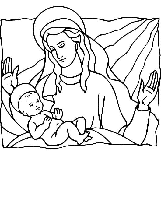 Desenho deNascimento de Jesus 2 para colorir