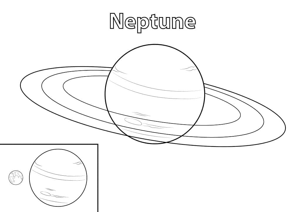 Desenho deNetuno no Sistema Solar para colorir