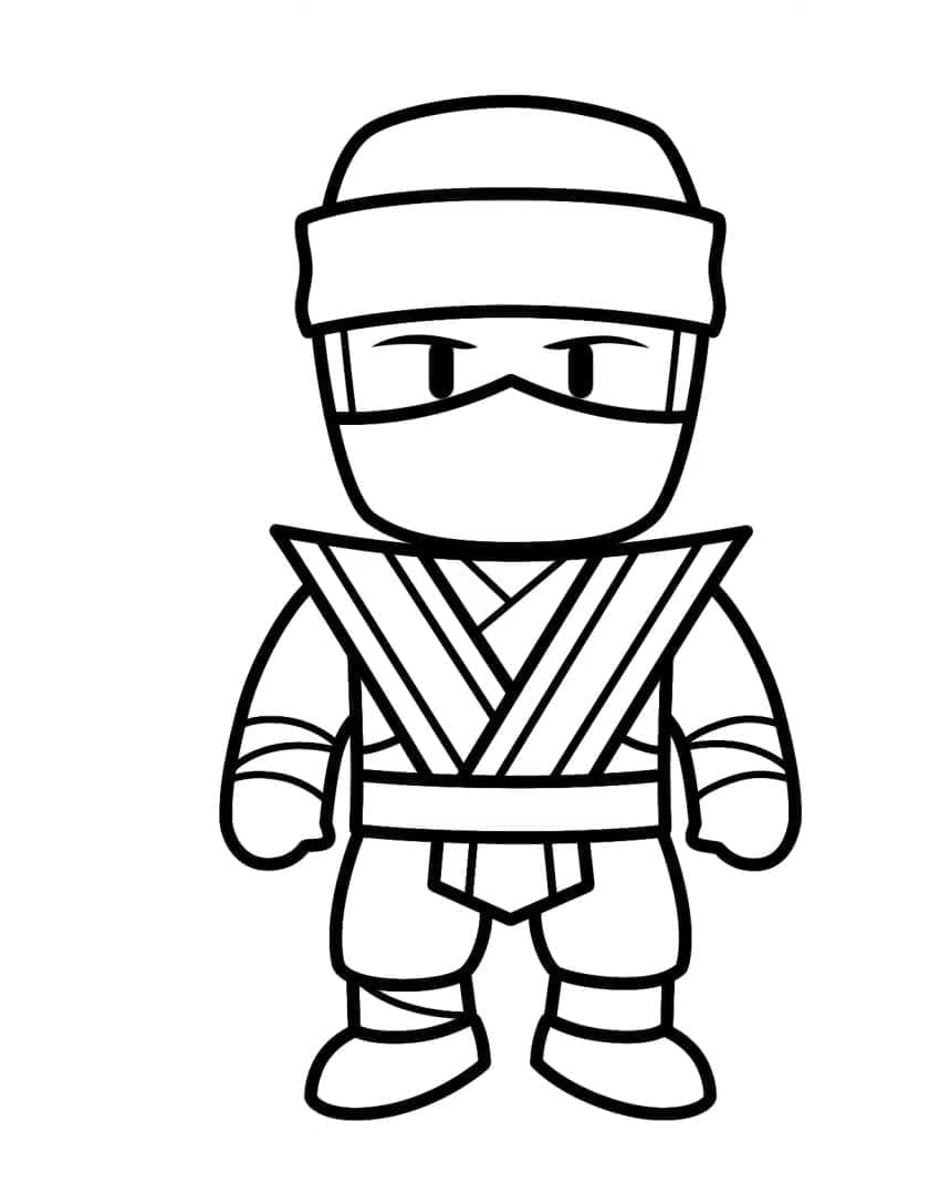 Desenho deNinja Kai Stumble Guys para colorir