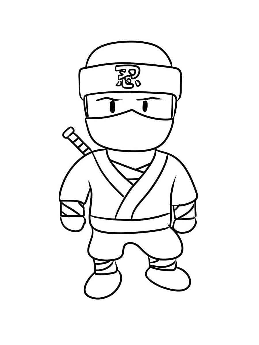 Desenho deNinja Stumble Guys para colorir