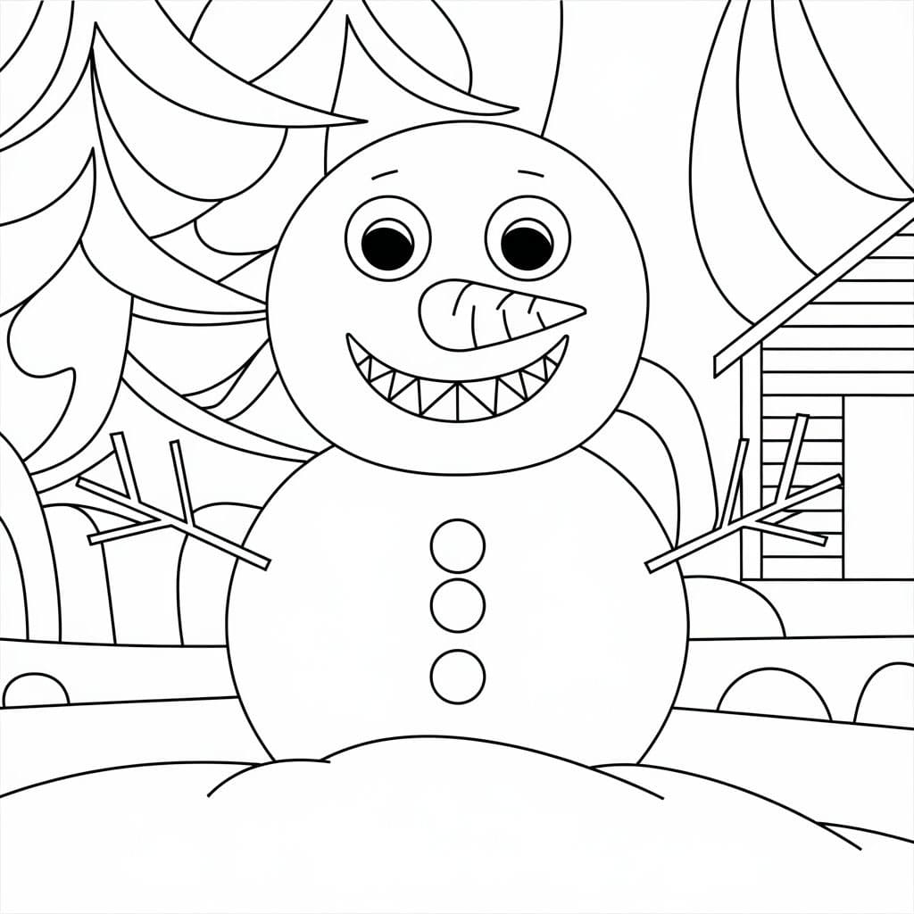 Desenho deO Boneco De Neve Riu para colorir