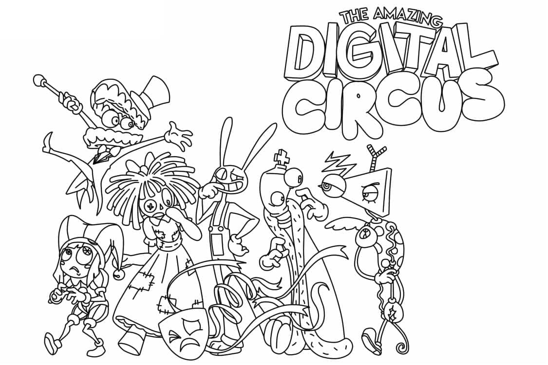 Desenho deO Incrível Circo Digital Para Crianças para colorir