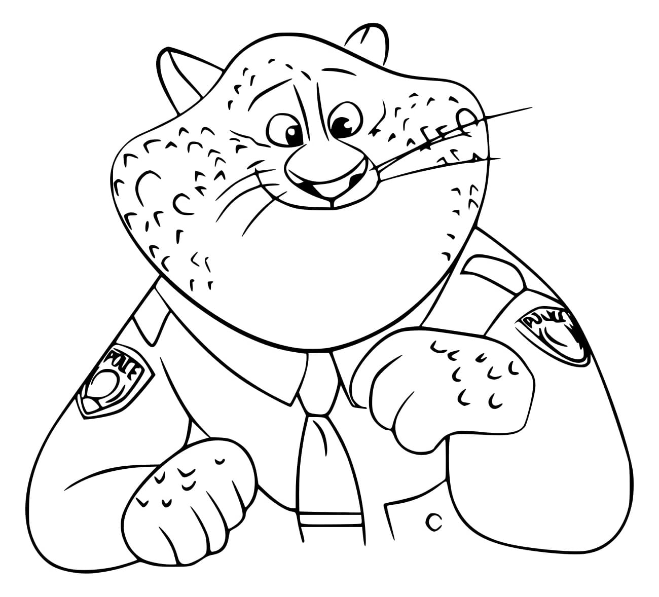 Desenho deOficial Clawhauser De Zootopia para colorir