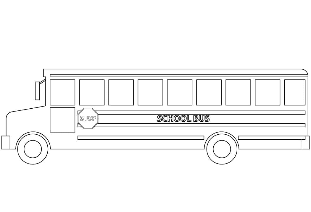 Desenho deÔnibus Escolar Básico para colorir