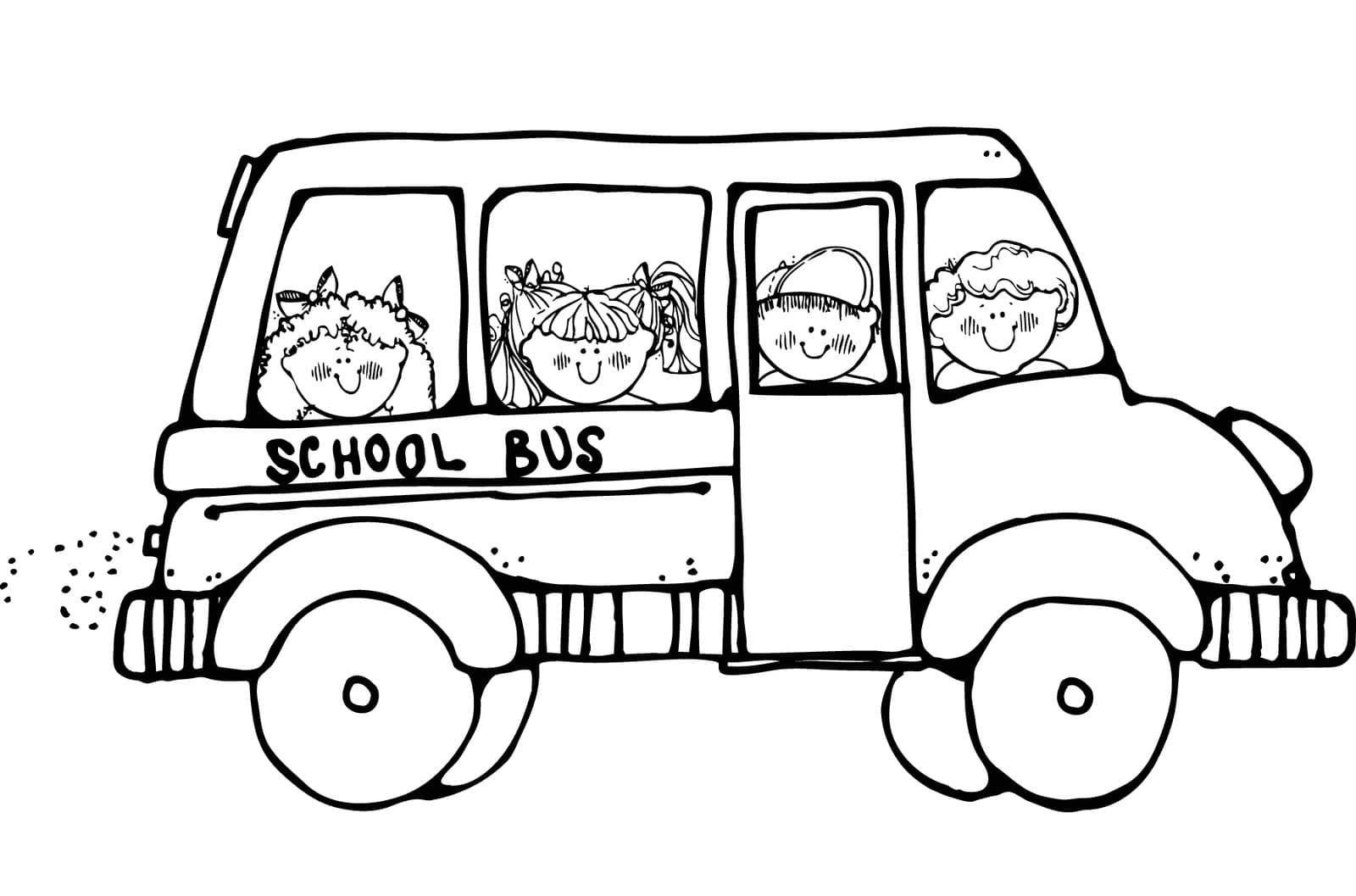 Desenho deÔnibus Escolar Fofo para colorir