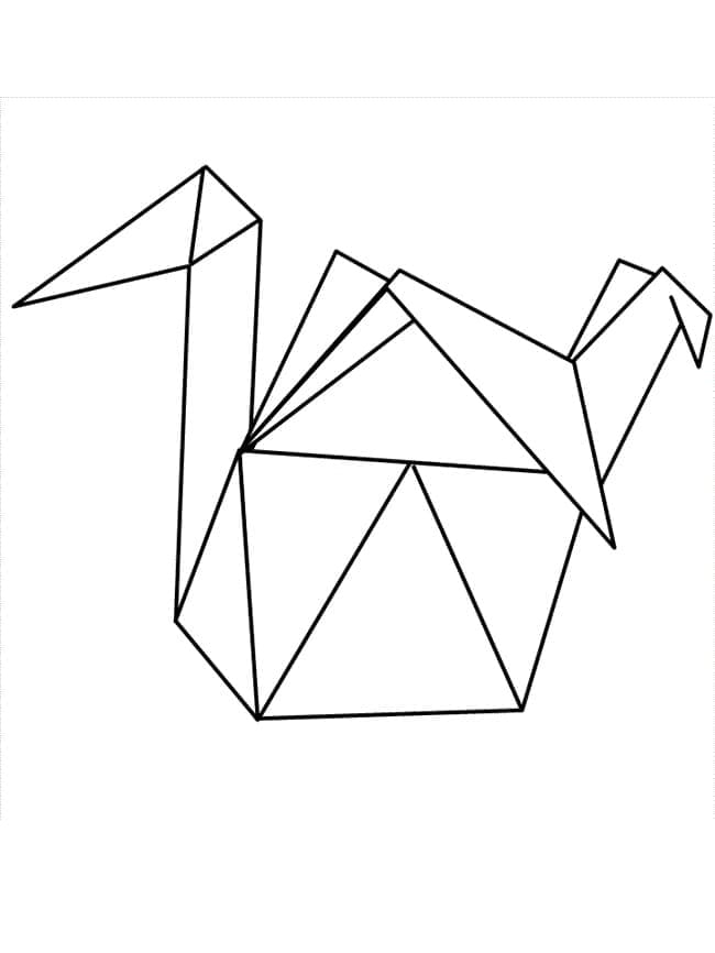 Desenho deOrigami Guindaste para colorir