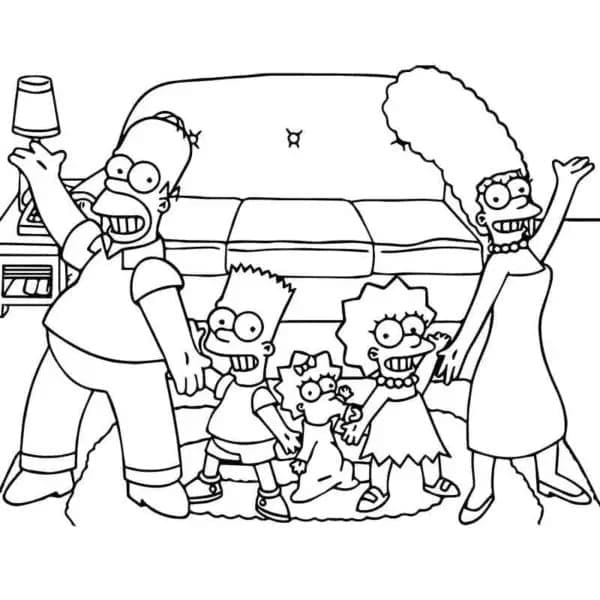 Desenho de Os Simpsons Imprimível Para Crianças para colorir