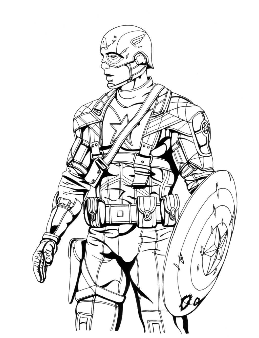 Desenho deOs Vingadores Capitão América para colorir