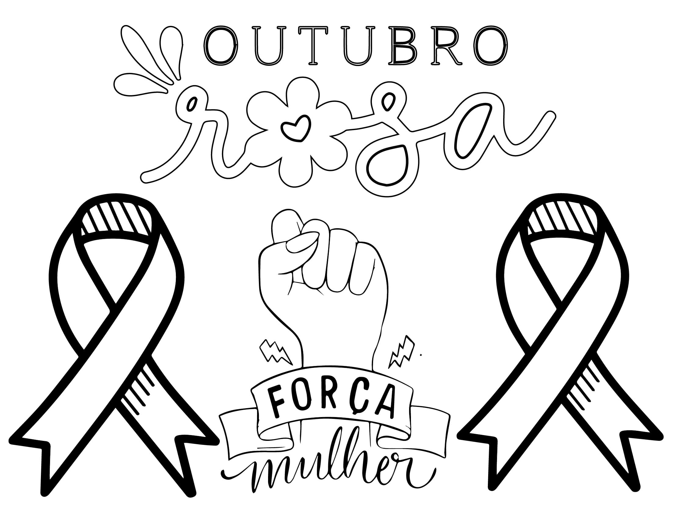 Desenho deOutubro Rosa 1 para colorir