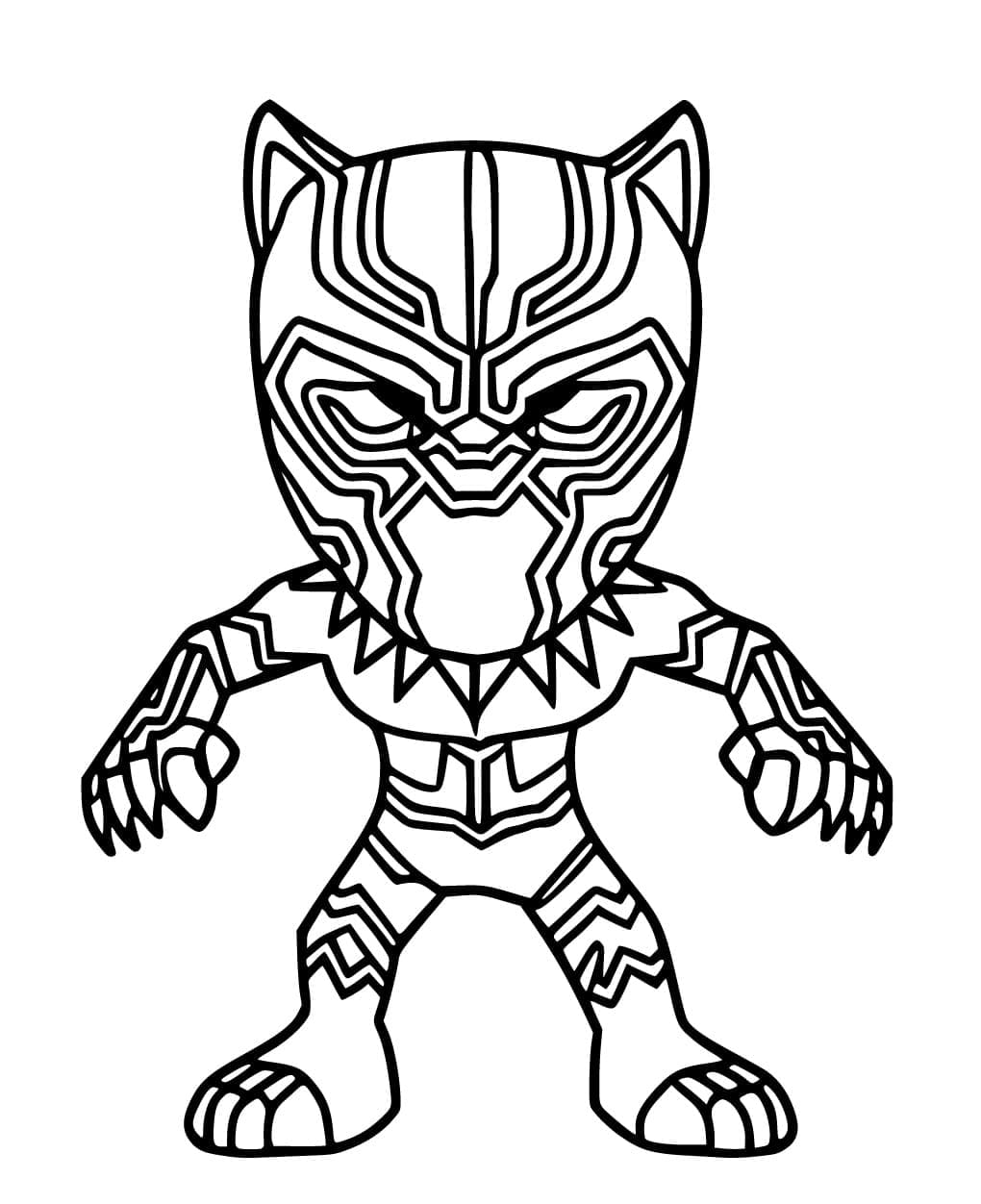 Desenho dePantera Negra Chibi para colorir