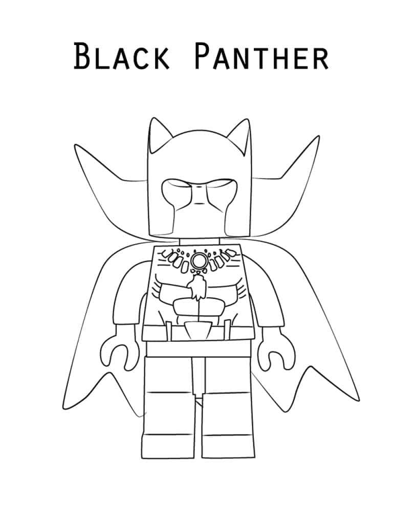 Desenho de Pantera Negra Lego para colorir