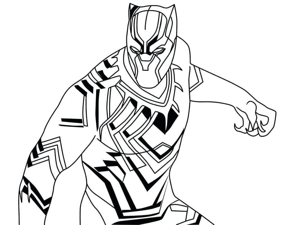 Desenho dePantera Negra de Marvel Vingadores para colorir