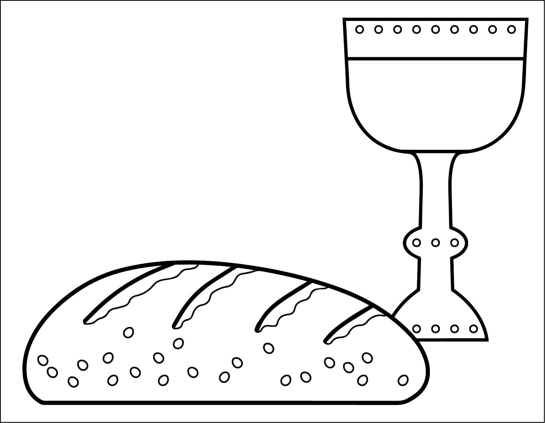 Desenho dePão e Vinho Imprimível Grátis para colorir