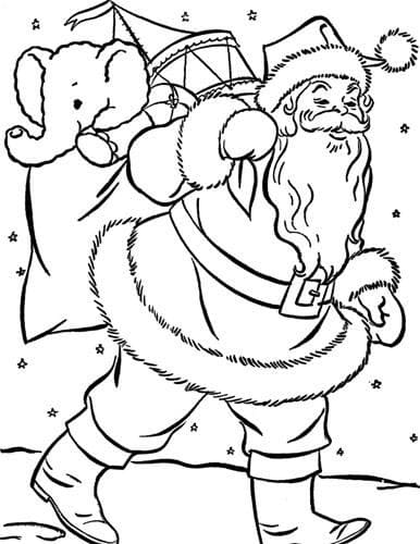 Desenho dePapai Noel 10 para colorir