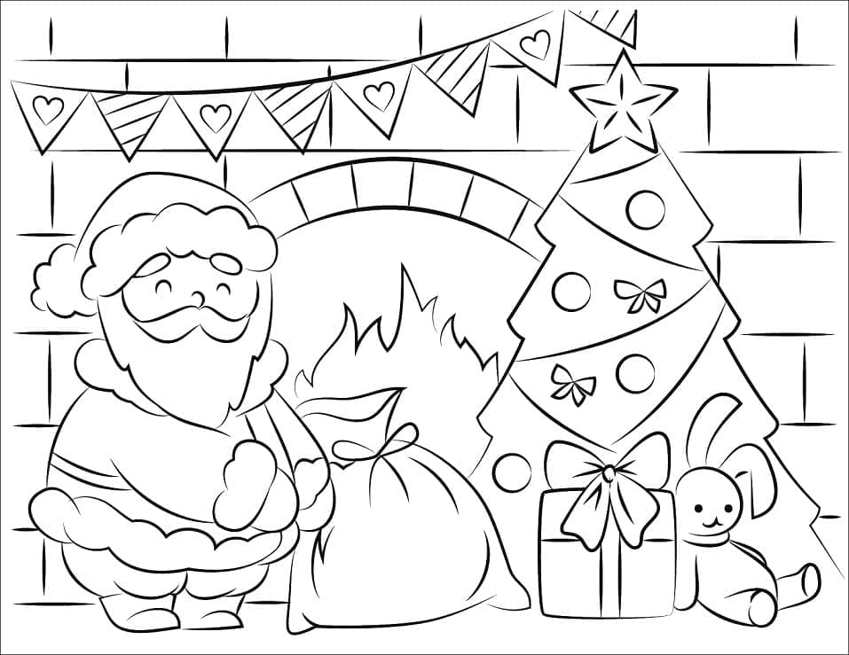 Desenho dePapai Noel 15 para colorir