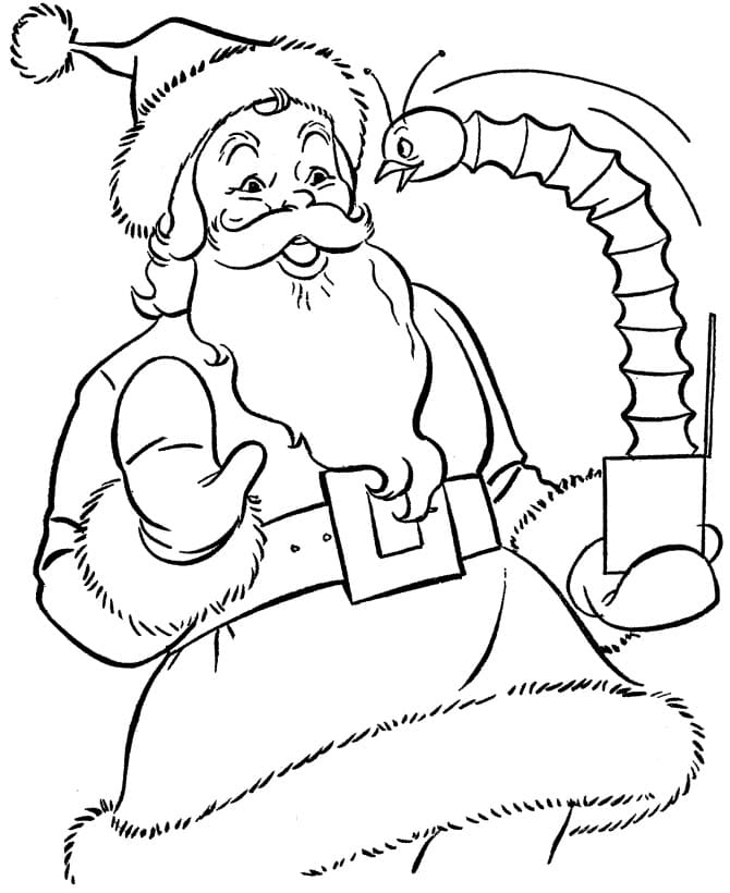 Desenho dePapai Noel 4 para colorir