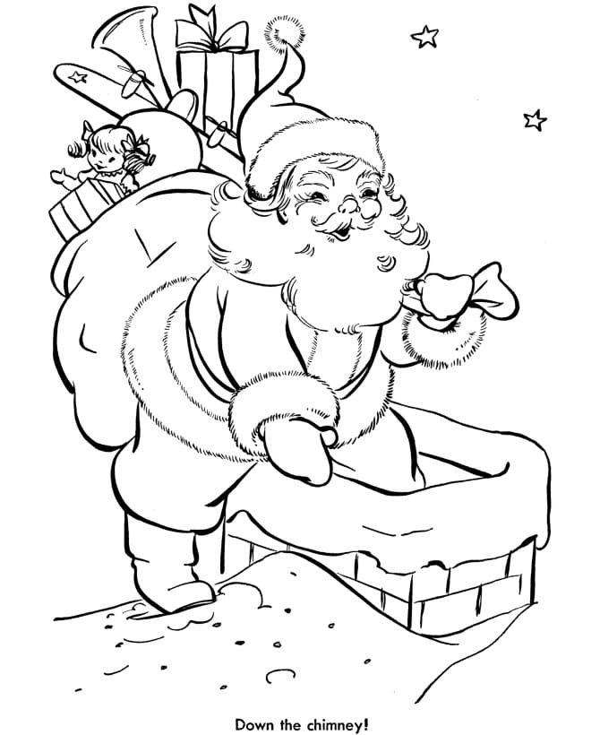 Desenho dePapai Noel 5 para colorir