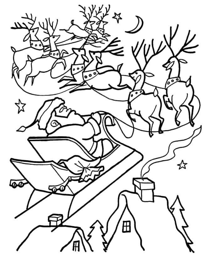 Desenho dePapai Noel 8 para colorir