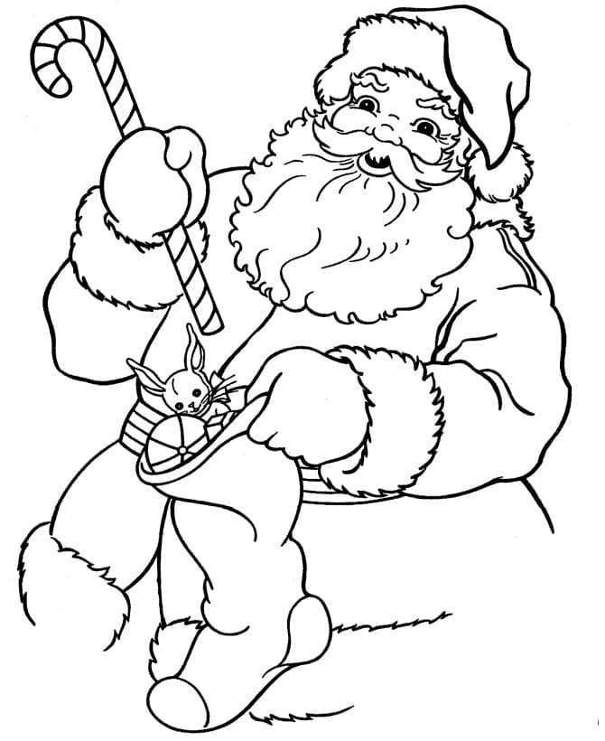 Desenho dePapai Noel Alegre para colorir