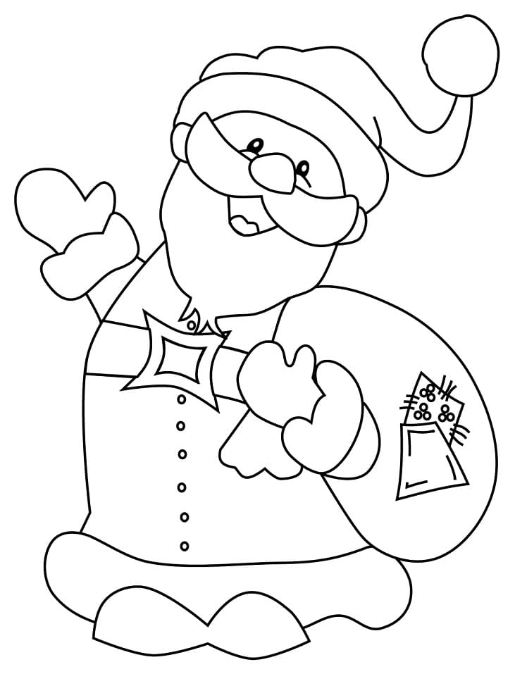 Desenho dePapai Noel Fofo para colorir