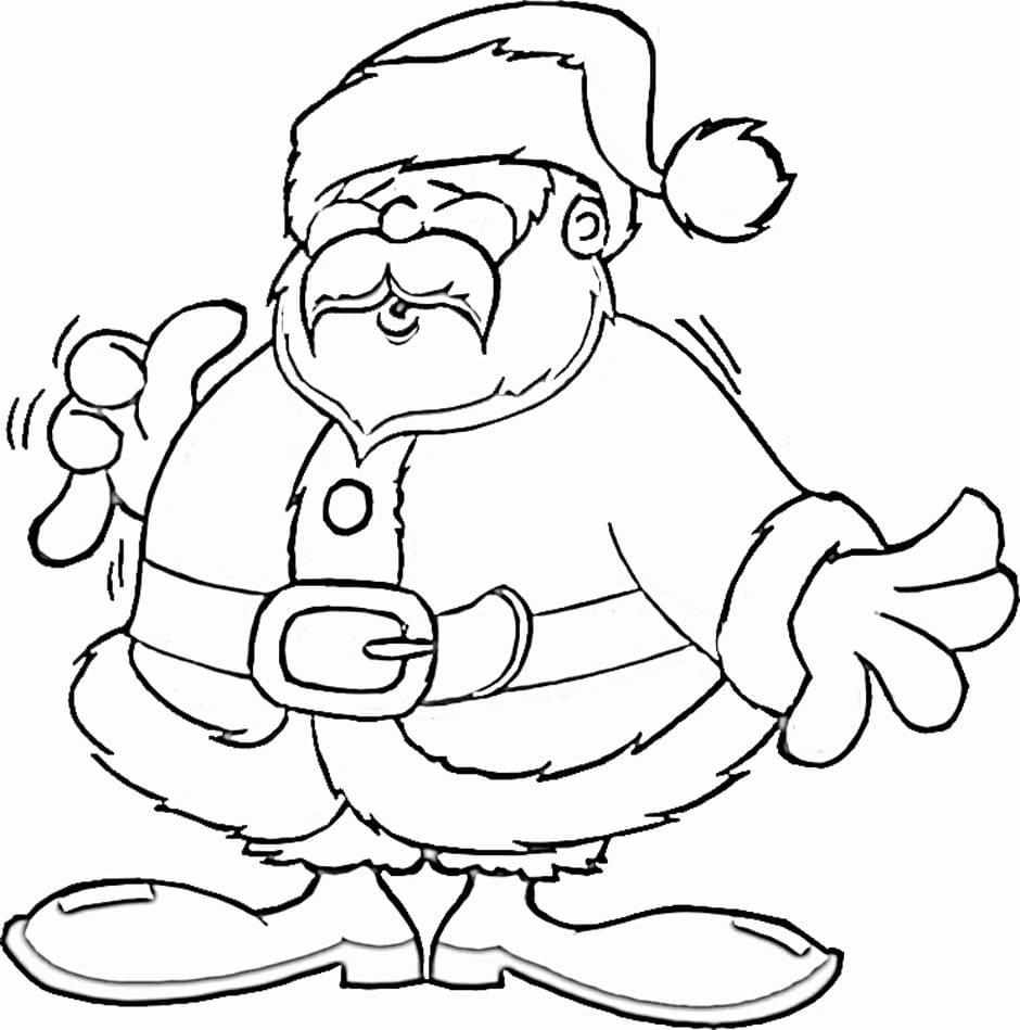 Desenho dePapai Noel Grátis Para Crianças para colorir