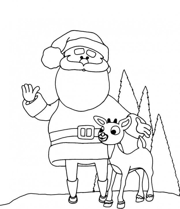 Desenho dePapai Noel Muito Alegre para colorir