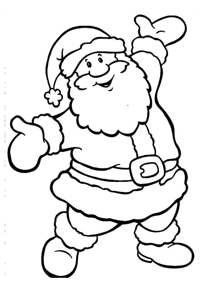 Desenho dePapai Noel Muito Amigável para colorir