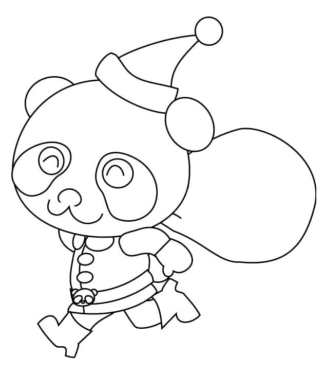 Desenho dePapai Noel Panda para colorir