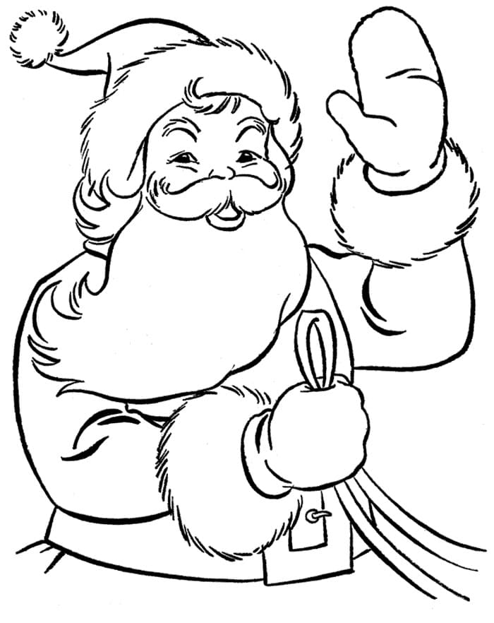 Desenho dePapai Noel Sorridente para colorir