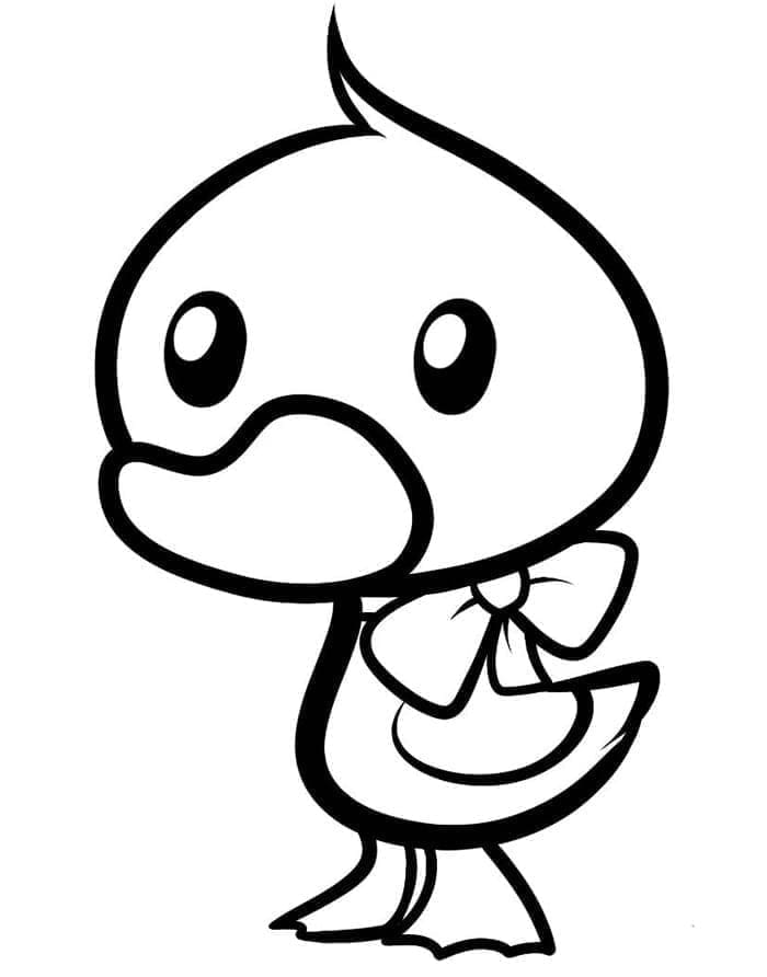 Desenho dePato Kawaii para colorir