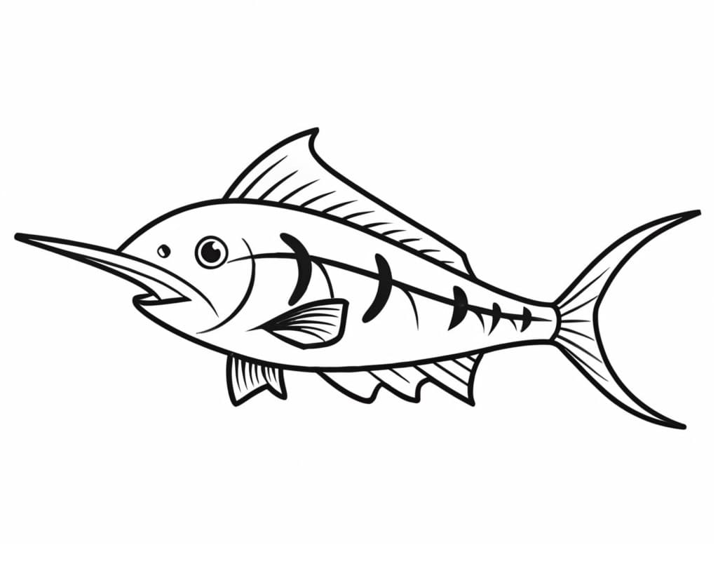 Desenho dePeixe Marlin Para Crianças para colorir