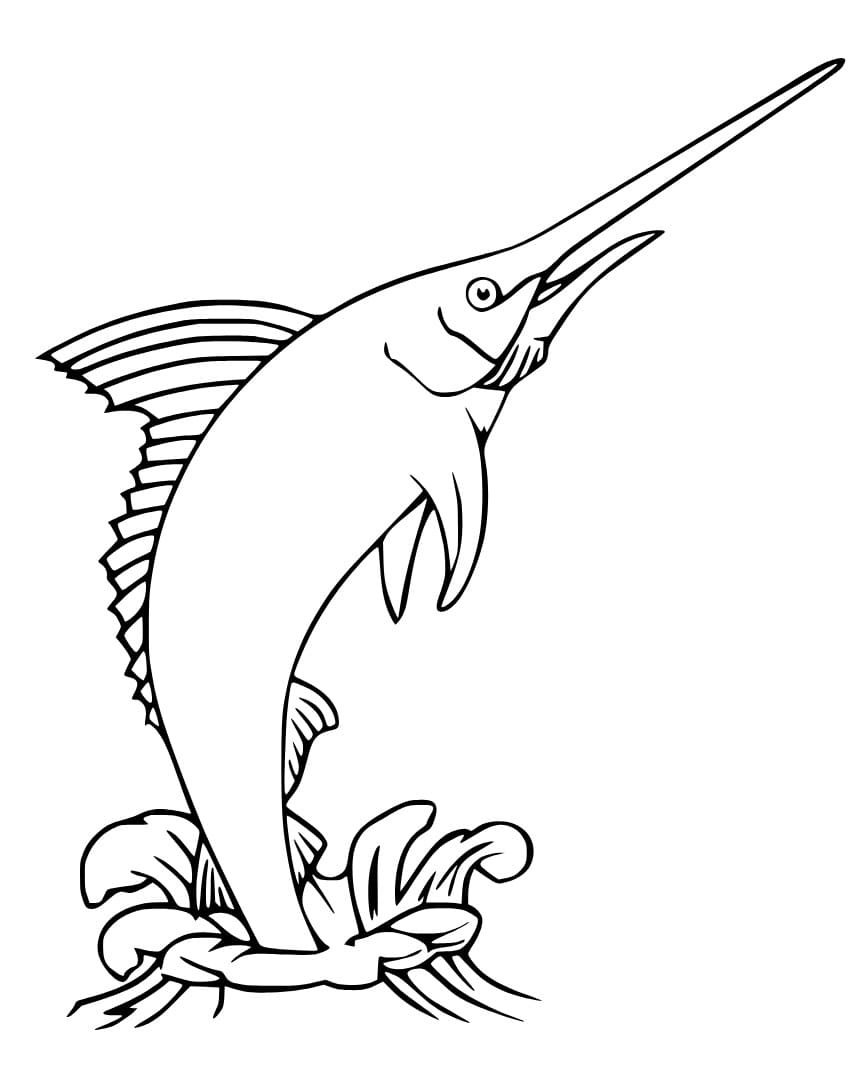 Desenho dePeixe Marlin Saltador para colorir