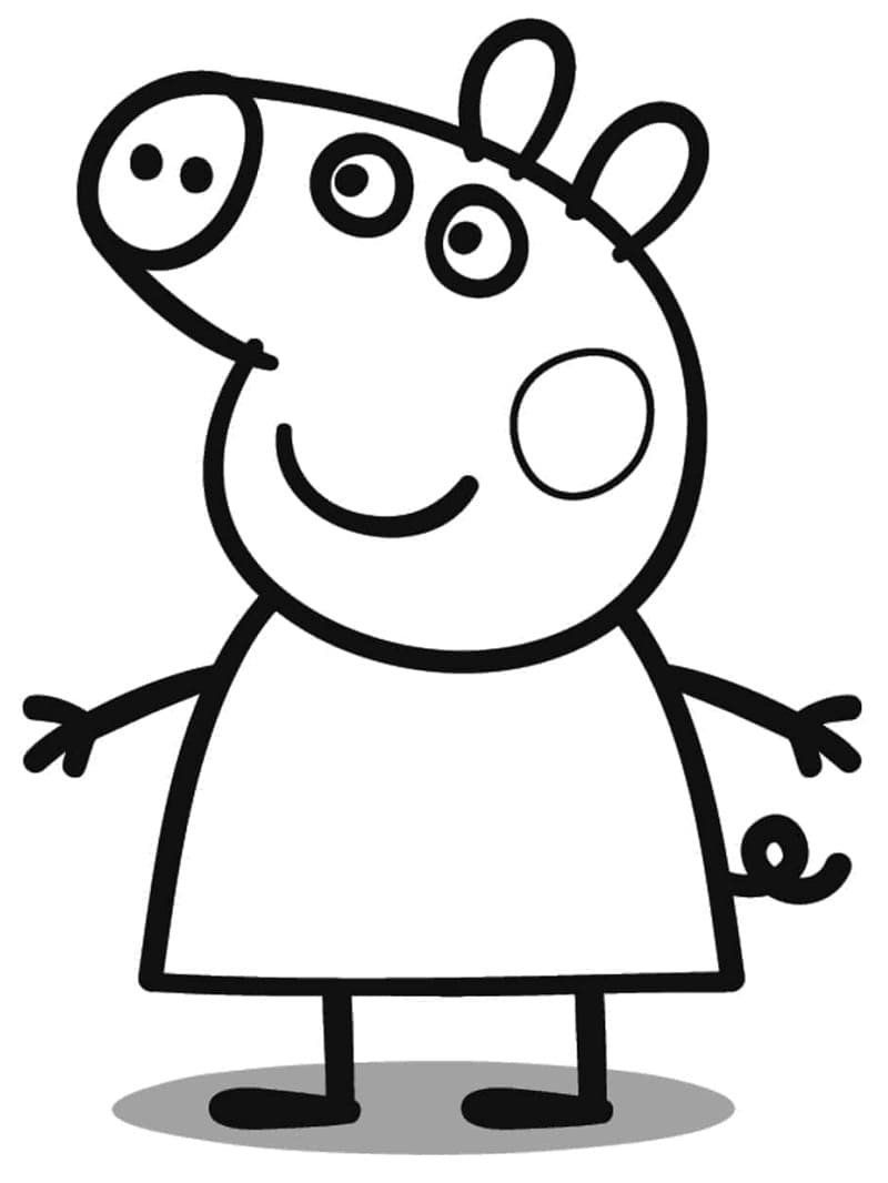 Desenho de Peppa Pig Feliz para colorir