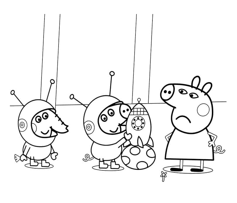 Desenho de Peppa Pig Mal-humorada para colorir